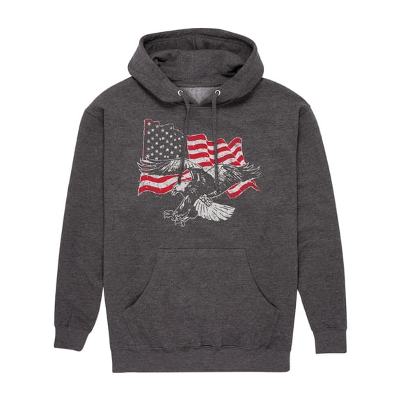Instant Message - Eagle Flag - Men's Pullover Hooded Fleece Sweatshirt