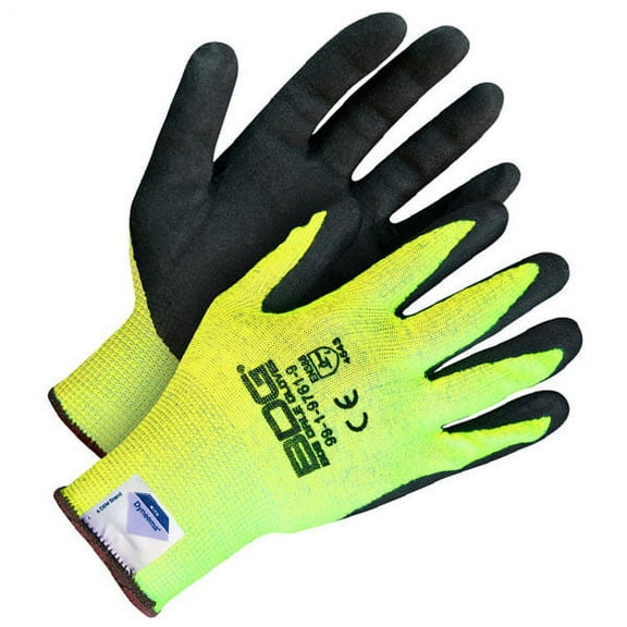99-1-9761-10 Seamless Knit Dyneema® Cut 5 Hi-Viz Yellow PU Foam Palm, Size 10