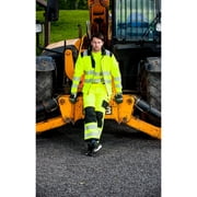Portwest T402 Mens PW3 Waterproof Hi Vis Safety Jacket - Windproof High Visibility Reflective Softshell Jacket Yellow/Black, Large