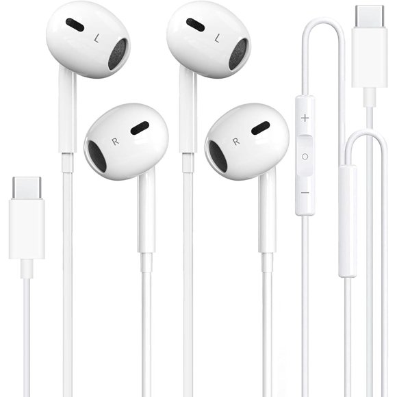Auriculares tipo C JEDAMMA para iPhone 15, 16 Pro Max, paquete de 2