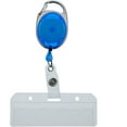 thumbnail image 4 of 5 Pack - Premium Retractable Carabiner Badge Reels with Horizontal Half Card Badge Holders (Clear Plastic) - Leaves Magnetic Mag Stripe Exposed for POS & Swipe Cards by Specialist ID (Assorted Colors), 4 of 7