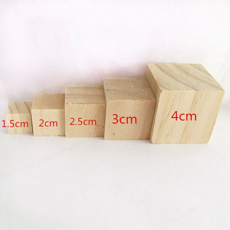 3cm 4cm Pine Wood Square Block Natural Soild Wooden Cube Crafts