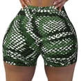 thumbnail image 2 of Lsque Green Snakeskin Pattern High Waisted Biker Shorts for Women-Tummy Control Fitness Athletic Workout Running Yoga Gym Shorts,Moisture-Wicking-X-Large, 2 of 9