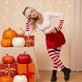 thumbnail image 6 of LNZGNM Women Over-the-Knee Socks & Gloves Set, Halloween Printed Knit Striped Pink Purple Soft Breathable Comfortable for Daily Wear,B(One Size), 6 of 7
