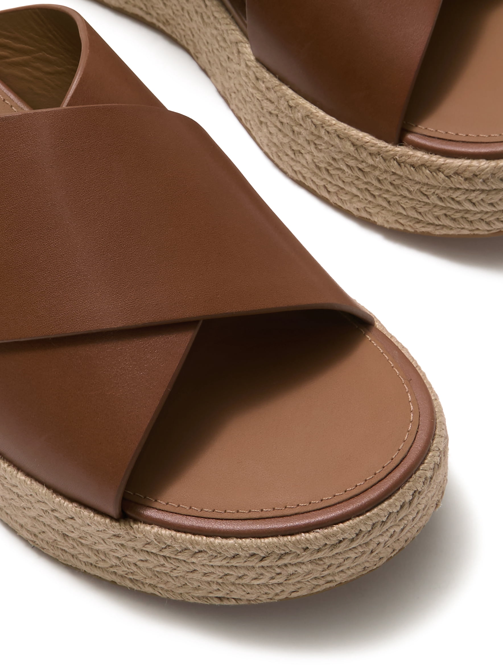 Fitflop Women's Platfforms Espadrille Leather Wedge Cross Slides