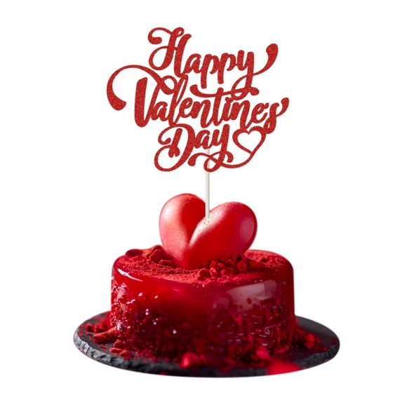 Adorno para tartas IPAIDUI, feliz día de San Valentín, 10 unidades, purpurina roja