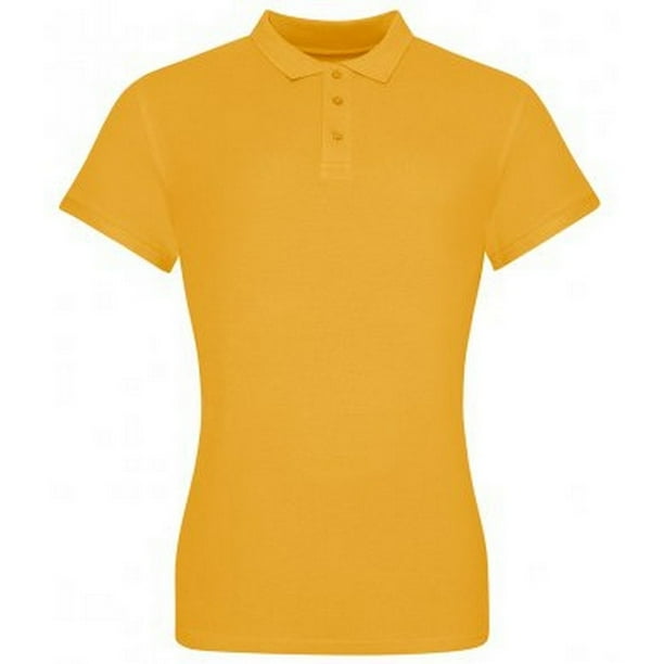 Awdis - Polo Piqu de Algodón para Mujer (Amarillo Mostaza)