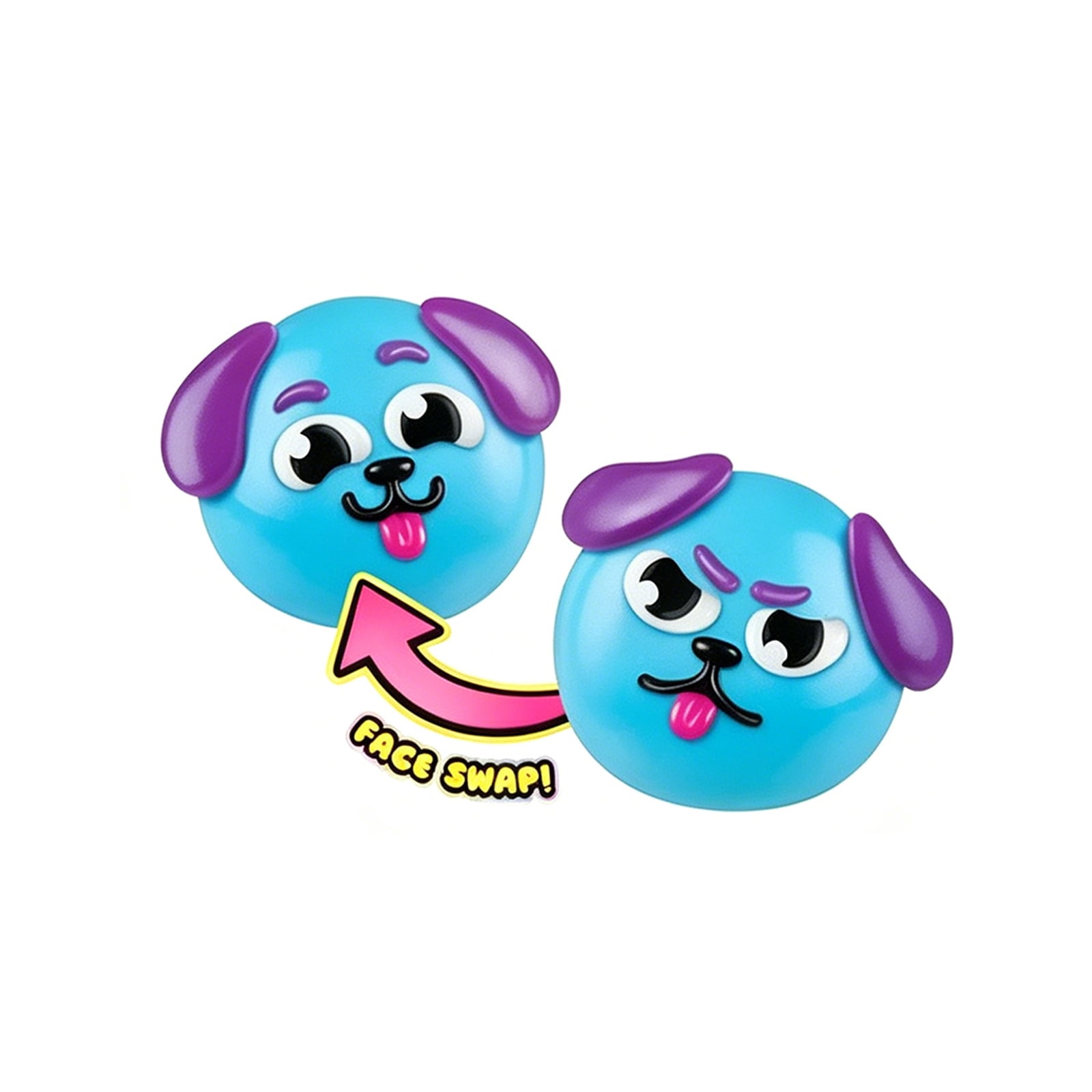 Smushers Squeeze Toys, Novelty Smush Face Squeeze Toys, Durable Removable Facial Expressions for Birthdays and Get-Togethers, Cute & Expressive Design (Blue)