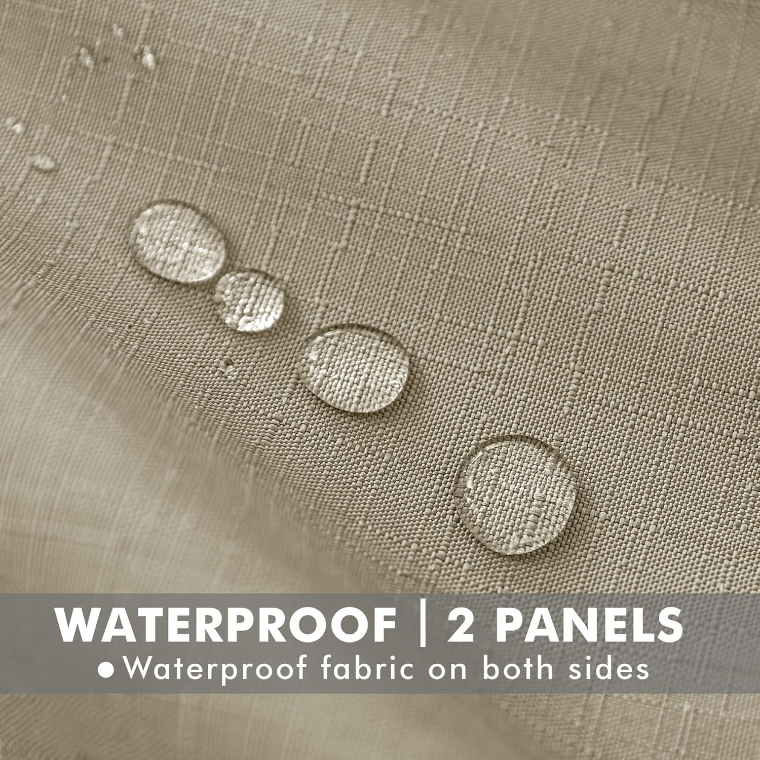 Outdoor Curtains for Patio Waterproof-4 Panels Linen Gazebo 54"x84"-Indoor/Outside Privacy Taupe Weatherproof Weighted Pergola, Porch,Backyard,Living Room,Sunroom