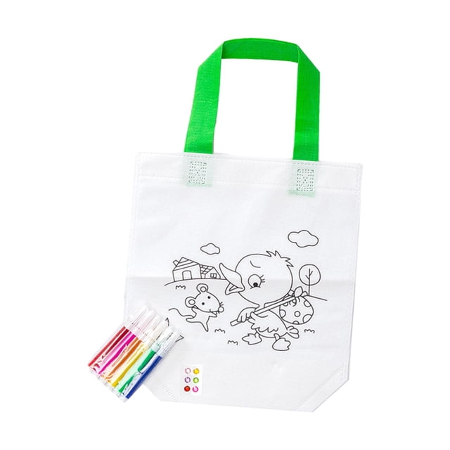Bolsa reutilizable para colorear con grafitis DIY, ideal para niños de 3 a 8 años. Pato