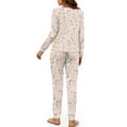 thumbnail image 3 of FOR U DESIGNS Easter Egg Rabbit Drawstring Pajamas for Women Set 2 Piece Size L Long Sleeve Sleepwear Soft Crew Neck Tops and Pants for Women Nightwear Winter, 3 of 6