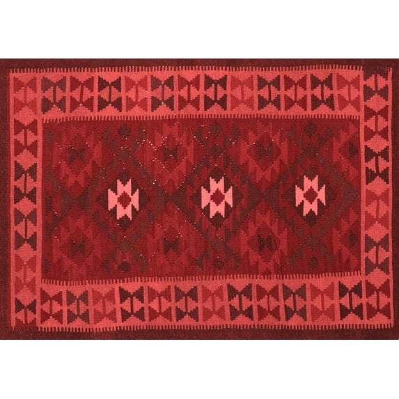 Ahgly Company Indoor Rectangle Oriental Red Traditional Area Rugs, 6' x 9'