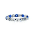 thumbnail image 2 of Bling Jewelry Womens Two Color Cubic Zirconia Stackable CZ Eternity Band Ring Sterling Silver, 2 of 7