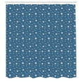 thumbnail image 2 of Ambesonne Nautical Blue Shower Curtain, Marine Wheel Anchor, 69"Wx75"L, Slate Blue and White, 2 of 4