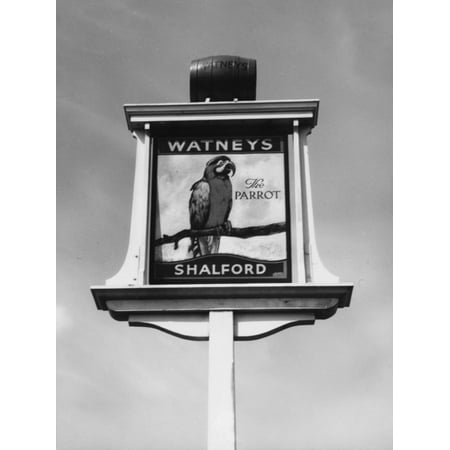 The Fun Inn Sign for 'the Parrot' Inn at Shalford, Surrey, England Print Wall (Best Inns In England)