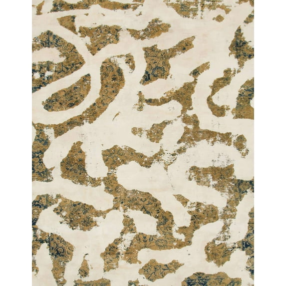 Ahgly Company Indoor Rectangle Abstract Wheat Beige Abstract Area Rugs, 7' x 10'