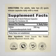 Tudca 550mg | 70 Capsules for Men and Women | Tauroursodeoxycholic Acid | by Piping Rock