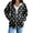 Black, variant on XIAONU Womens Hoodies Fleece-Lined Polka Dot Printed Drawstring Zippered Hoodie Solid Color Baggy Hooded Sweatshirt Jacket With Pockets
