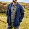 thumbnail image 2 of Mens Cable Knit Cardigan Sweater Shawl Collar Loose Fit Long Sleeve Casual Cardigans, 2 of 5