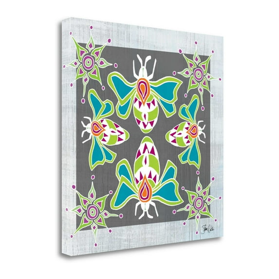 Tangletown Art, 35 x 35 "Boho Bumblebee " by Shanni Welsh, Gallery Wrap Canvas A