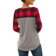 thumbnail image 2 of Women's V Neck T Shirt With Suede Pocket Long Sleeve Tunic, 2 of 3