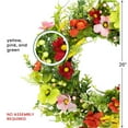thumbnail image 7 of Northlight Decorative Polyester Floral Spring Garden Style Poppy and Eucalyptus Artificial Wreath, Green, 7 of 7