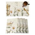 thumbnail image 2 of Placemat Flower Retro Plant Pastoral Style for Dining Table Tableware Mats Kitchen Dish Mat Pad 4/6pcs Table Mat Home ration, 2 of 7