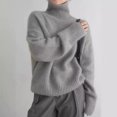 thumbnail image 3 of Suéter de punto holgado de cuello alto grueso para otoño e invierno, estilo holgado, ropa interior y exterior, camisa de fondo, 3 of 6