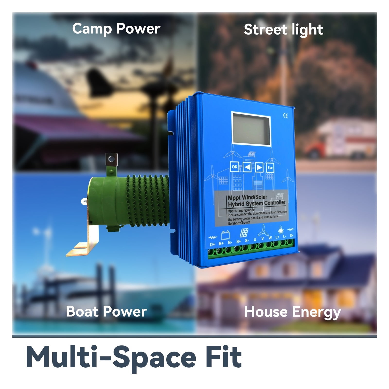 MPPT Charge Controller 5000w Solar & Wind Hybrid System 12v 24v & 24v 48v Auto Regulator Windmills For Home Use ,Excellent Performance and Stability