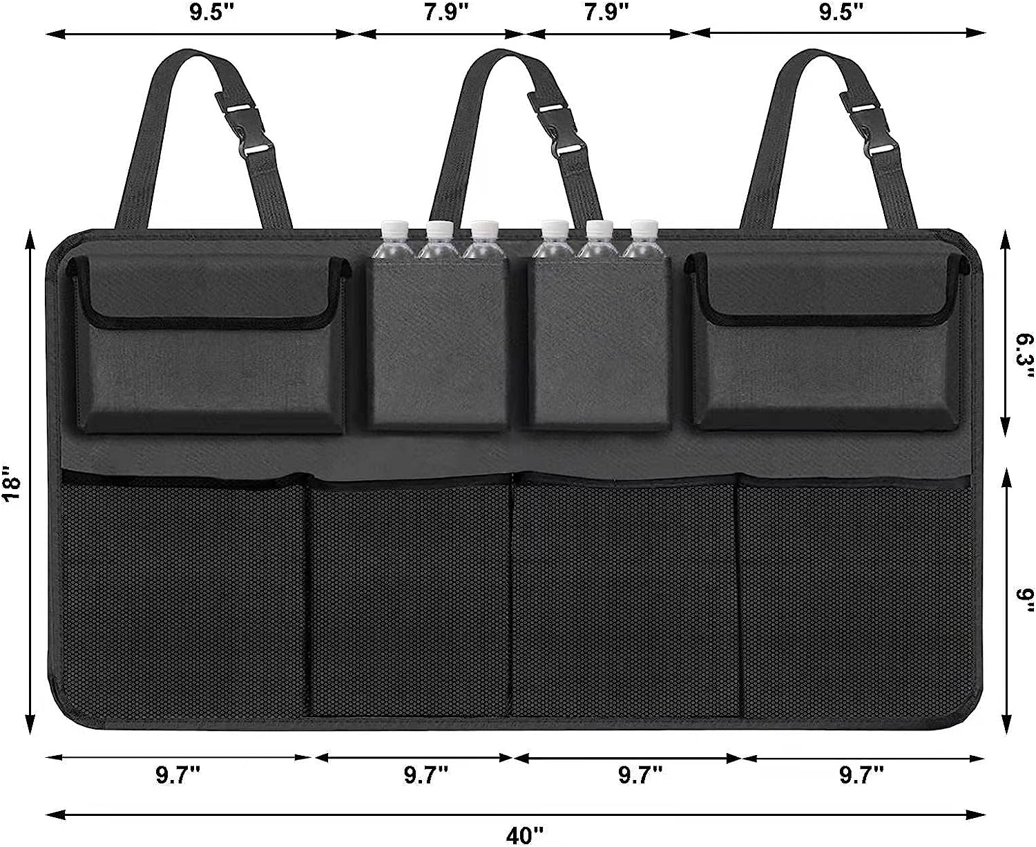 Snuopfy Car Trunk Organizer, 8-Bag Storage, with Lid photo 4