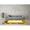 thumbnail image 3 of Ahgly Company Indoor Round Abstract Yellow Contemporary Area Rugs, 6' Round, 3 of 4