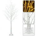 thumbnail image 3 of 6ft Lighted Birch Christmas Tree in White, with PVC Branches, 96 LED Lights, Sturdy Metal Stand, Easy Assembly for Home, Office, or Party Décor, 3 of 8