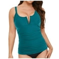 thumbnail image 4 of vigerkar Tankini Tops for Women Swimwear Top Only Tummy Control Bathing Suit Top No Bottom Dark Green, S, 4 of 9