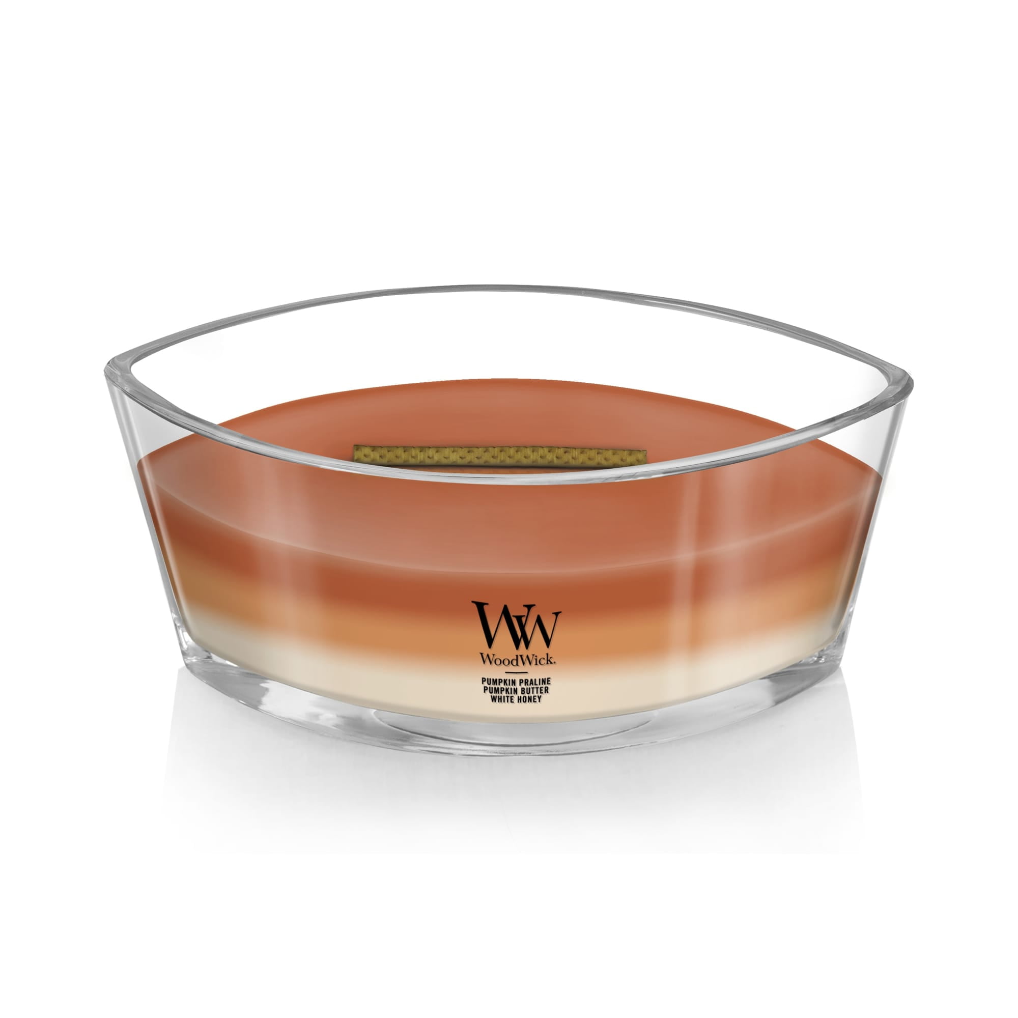 WoodWick Pumpkin Gourmand Scented Ellipse Candle, Crackles as it burns, Up to 50 hrs burn time, Perfect for gifting or home décor, 21oz