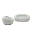 thumbnail image 5 of Sodrens 79.53" Bubble Couch with Ottoman,Modern Upholstered Mesh Fabric Lazy Floor Sofa,3D Honeycomb Shape Bubble Sofa Curved Couch for Living Room,Office,Apartment,No-Assembly(Light Gray), 5 of 7