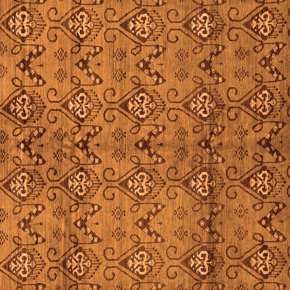 Ahgly Company Indoor Square Abstract Orange Modern Area Rugs, 5' Square