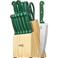 thumbnail image 2 of Ginsu Essential Series 14 Piece Green Cutlery Set (Natural Block), 2 of 2
