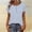 Light Blue, variant on ClodeEU Women's Summer Print Short Sleeve Crewneck T-Shirt with Button ,Casual Loose Top Khaki,Womens Plus S