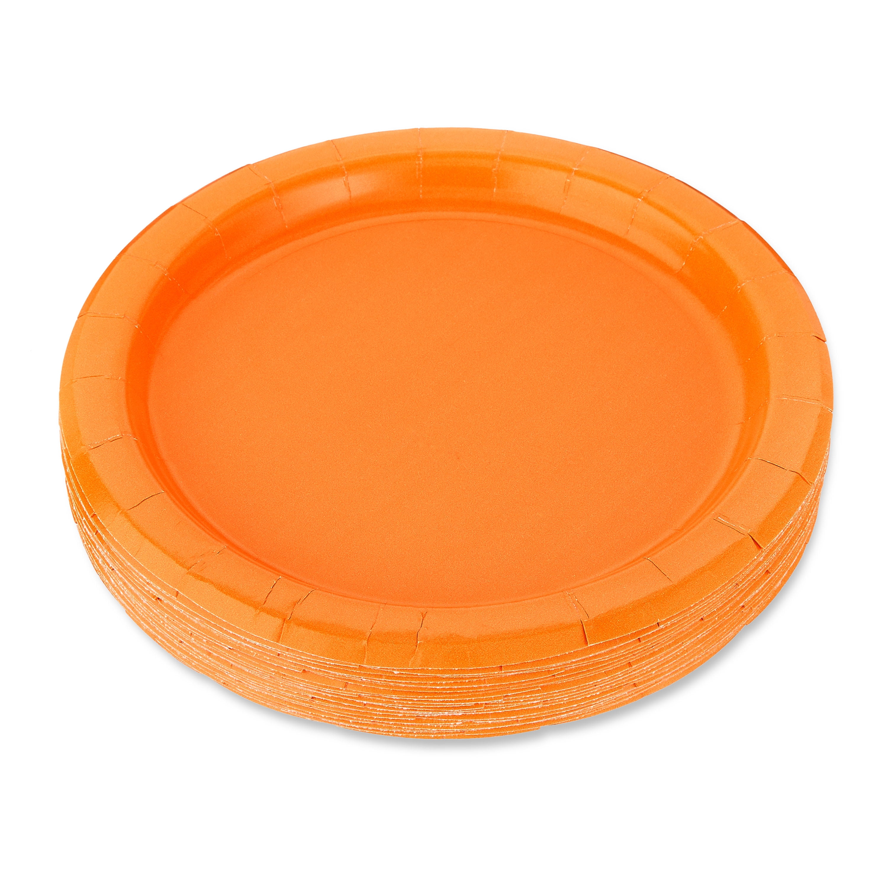 (6 pack) Disposable Paper Plates, 7", Tangerine, 24 Count, by Way To Celebrate