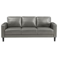 thumbnail image 2 of Pemberly Row 77 Inch Sofa with Modern Track Arms in Gray Faux Leather, 2 of 6