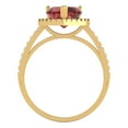 thumbnail image 4 of 2.27 ct Brilliant Heart Cut Natural Garnet 14k Yellow Gold Halo Solitaire with Accents Bridal Wedding Engagement Promise Anniversary Ring for Women size 5, 4 of 7