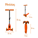 thumbnail image 3 of Scooter Patín del Diablo Rosa Ajustable 3 Ruedas Naranja Neón Importadora La Merced Plástico Alta Resistencia, 3 of 3