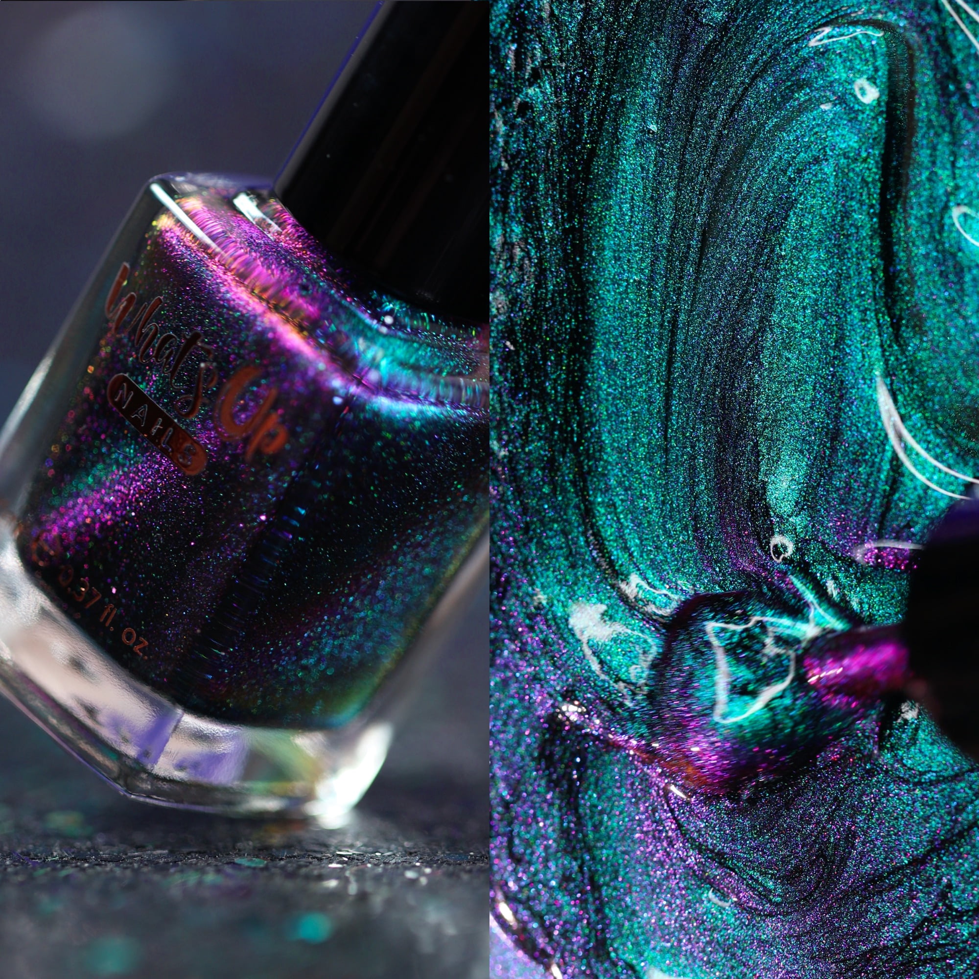 Whats Up Nails - Recharge Collection 6 Polishes +Magnet (Polar Light Show, Under Sea Rendezvous, Temperamental Iris, Zoning Out, Fairy Veil, Vanilla Peach) 12 Free Cruelty Free Vegan