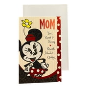 Mother's Day Greeting Card - MOM Fun, Sweet & SassySmart, Kind & Classy, mom, double stock front, glitter, shine paper, with Minnie Mouse