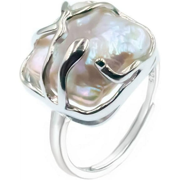 NUOLUX Artificial Pearl Ring Open Ring Modern Ladies Ring Elegant Finger Jewelry