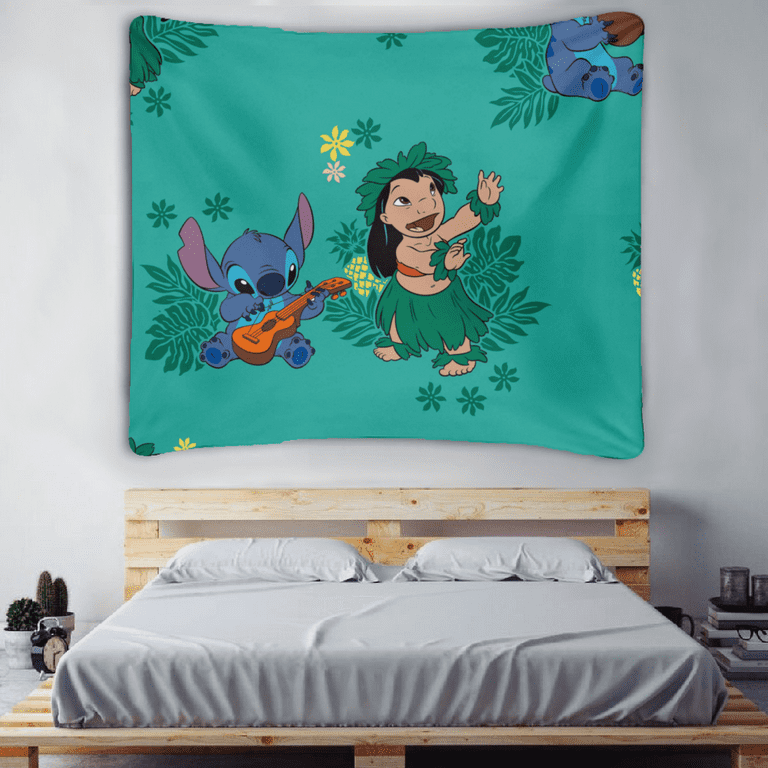 Fnyko Lilo & Stitch Tapestry Cartoon Design Bedroom Aesthetic Tapestries  for Bedroom Livingroom Dormitory Gift for friends