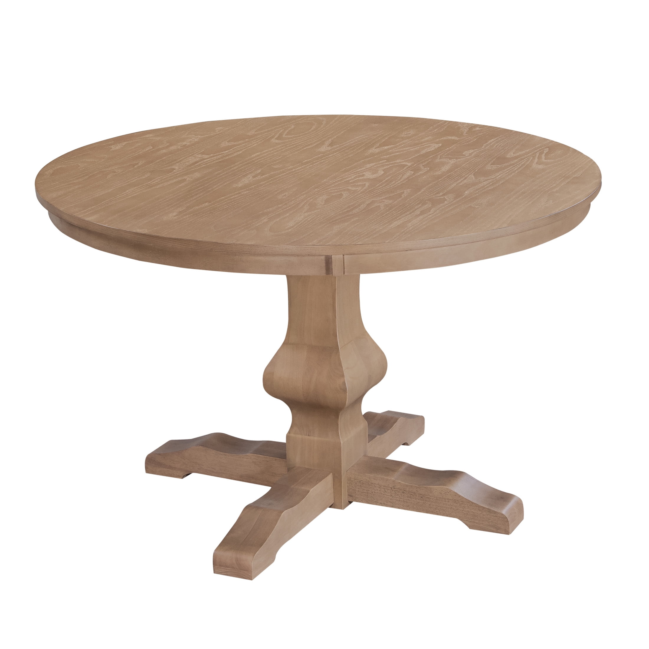 Christopher Knight Home 46" Rustic Round Dining Table with Pedestal Base for 4 People, Light Natural