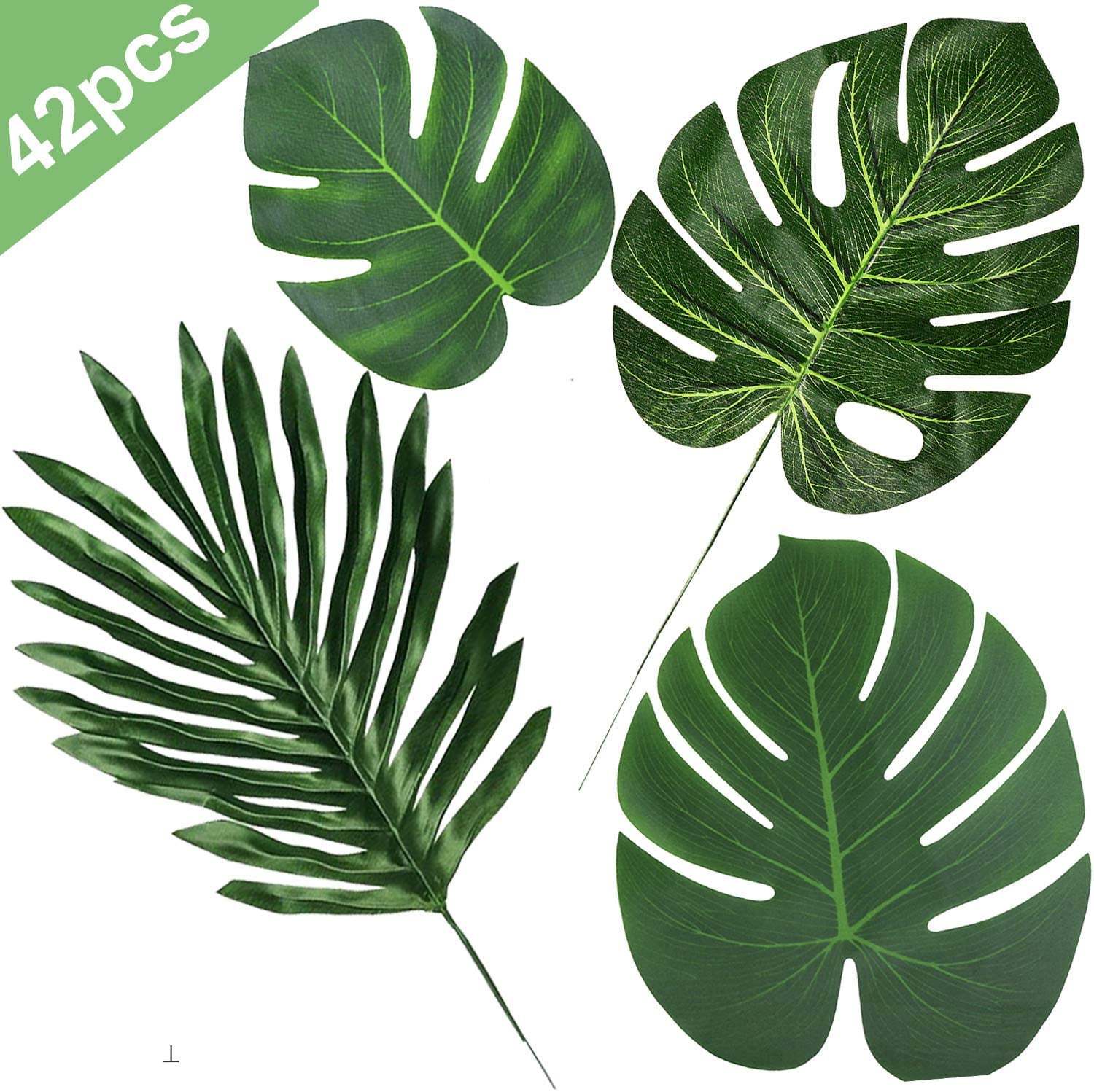 Coolmade Tropical Plant Palm Leaves Artificial Palm Leaves (48 Pcs 4
