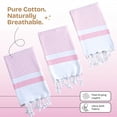 thumbnail image 7 of HEIRLOOM COMFORT Pink Turkish Kitchen Towels 16x26 Inch, 5 Pack, 100% Cotton, Ultra Absorbent, Soft, Fast Dry, Machine Washable, Dish Towel with Tassels for Drying Dishes, Cleaning, Everyday Use, 7 of 7