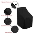 thumbnail image 3 of Funda para silla de jardín en tejido Oxford 210D impermeable, funda para sillones apilables, funda para sillas con reposabrazos de exterior contra las inclemencias del tiempo 120x65x65x80cm (Negro), 3 of 6